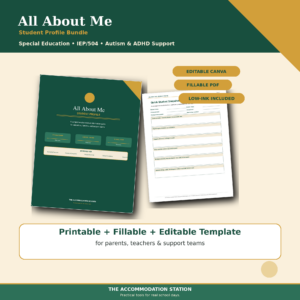 All About Me Student Profile Bundle