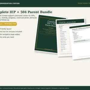 Complete IEP + 504 Parent Bundle