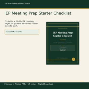 IEP Meeting Prep Starter Checklist for Parents