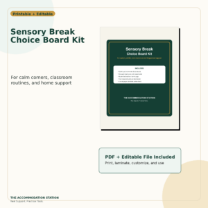 Sensory Break Choice Board Kit